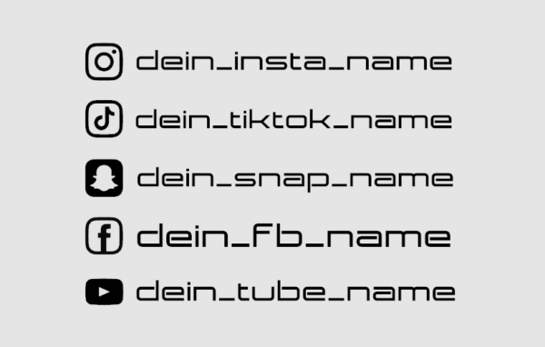 Social Media Name – Powered by stickerone.ch
