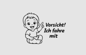 JUNGE VORSICHT ICH FAHRE MIT